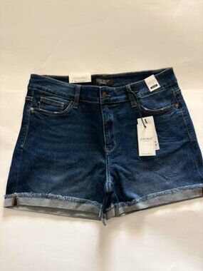 Judy Blue Stretch Cuffed Hem Denim Shorts Dark Wash-XL NWT